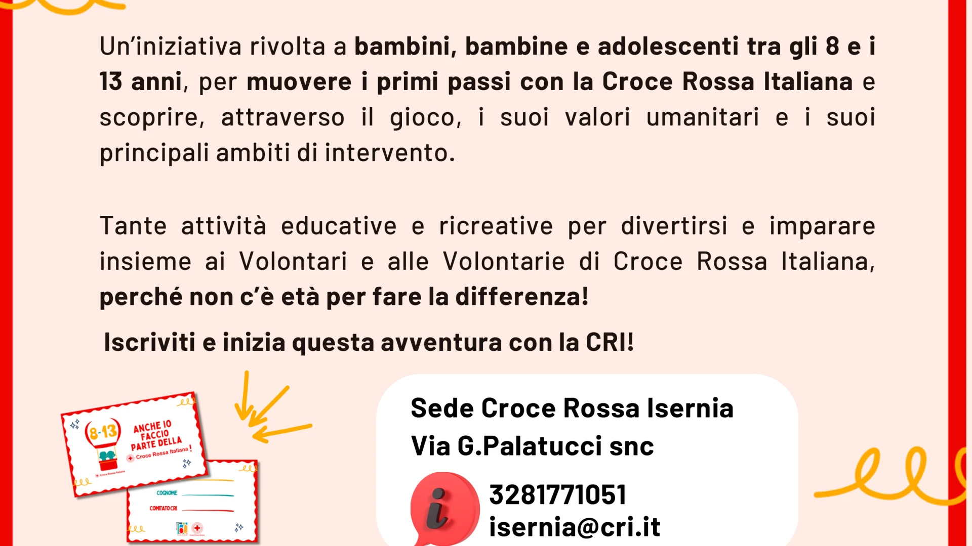 La Croce Rossa di Isernia apre le porte a bambini e adolescenti con il progetto 8-13.